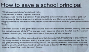 Primary Weekly Highlight: How to Save a School Principal!